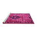 Sideview of Machine Washable Persian Pink Traditional Rug, wshtr1907pnk