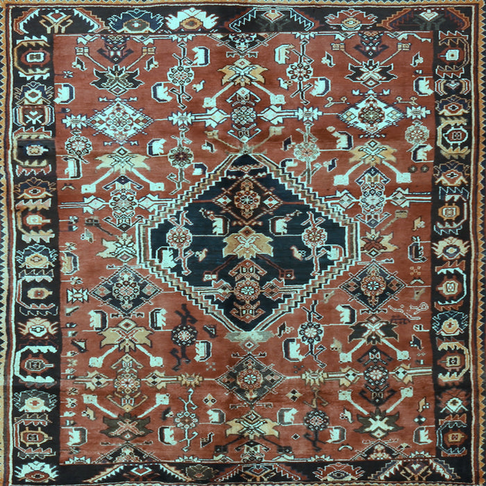 Square Machine Washable Persian Light Blue Traditional Rug, wshtr1907lblu