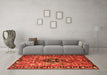 Machine Washable Persian Orange Traditional Area Rugs in a Living Room, wshtr1907org