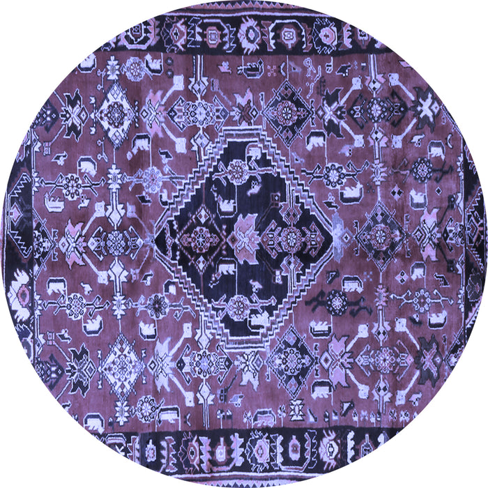Round Persian Blue Traditional Rug, tr1907blu
