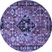 Round Persian Blue Traditional Rug, tr1907blu