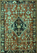 Machine Washable Persian Turquoise Traditional Area Rugs, wshtr1907turq