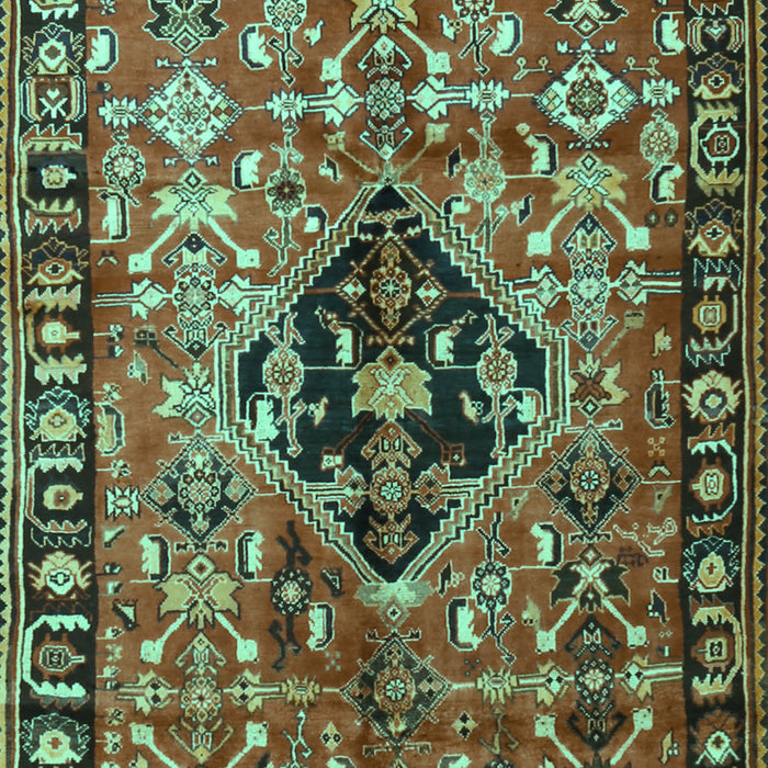 Machine Washable Persian Turquoise Traditional Area Rugs, wshtr1907turq
