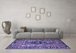 Machine Washable Persian Blue Traditional Rug in a Living Room, wshtr1907blu