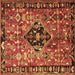 Square Persian Brown Traditional Rug, tr1907brn