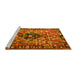 Sideview of Machine Washable Persian Yellow Traditional Rug, wshtr1907yw