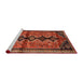 Sideview of Machine Washable Traditional Tomato Red Rug, wshtr1908