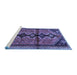 Sideview of Machine Washable Persian Blue Traditional Rug, wshtr1908blu