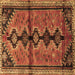 Square Machine Washable Persian Brown Traditional Rug, wshtr1908brn