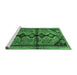 Sideview of Machine Washable Persian Emerald Green Traditional Area Rugs, wshtr1908emgrn