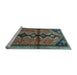 Sideview of Machine Washable Persian Light Blue Traditional Rug, wshtr1908lblu