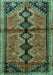 Machine Washable Persian Turquoise Traditional Area Rugs, wshtr1908turq