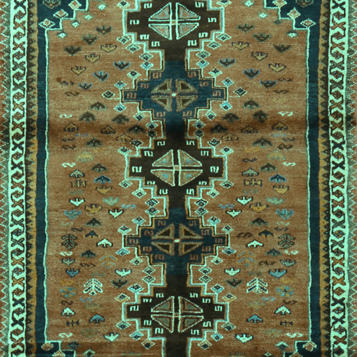 Machine Washable Persian Turquoise Traditional Area Rugs, wshtr1908turq