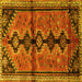 Square Machine Washable Persian Yellow Traditional Rug, wshtr1908yw