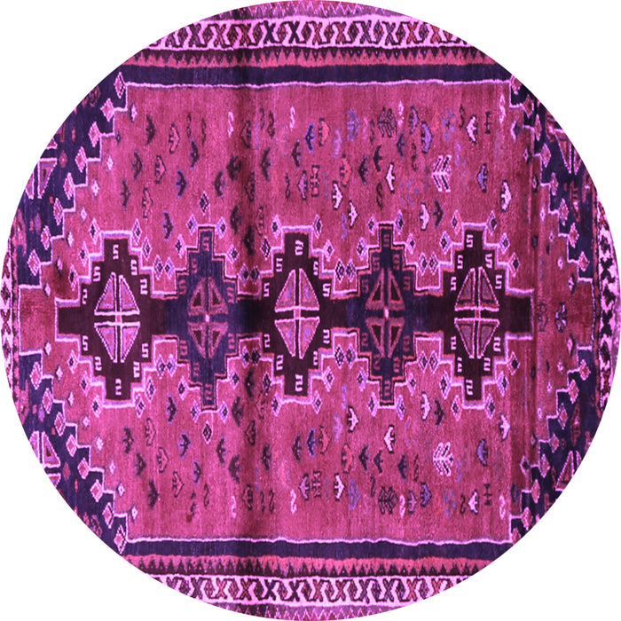 Round Persian Purple Traditional Rug, tr1908pur