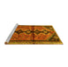 Sideview of Machine Washable Persian Yellow Traditional Rug, wshtr1908yw