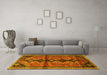 Machine Washable Persian Yellow Traditional Rug in a Living Room, wshtr1908yw