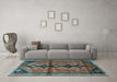 Machine Washable Persian Light Blue Traditional Rug in a Living Room, wshtr1908lblu