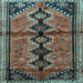 Square Machine Washable Persian Light Blue Traditional Rug, wshtr1908lblu