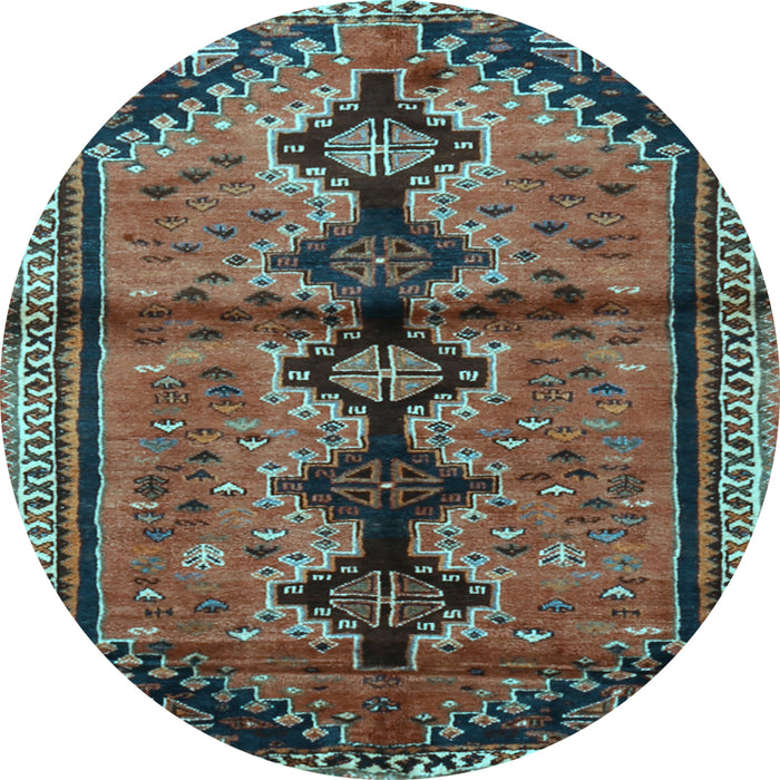 Round Persian Light Blue Traditional Rug, tr1908lblu