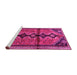 Sideview of Machine Washable Persian Pink Traditional Rug, wshtr1908pnk