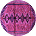 Round Machine Washable Persian Purple Traditional Area Rugs, wshtr1908pur