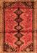 Serging Thickness of Machine Washable Persian Orange Traditional Area Rugs, wshtr1908org