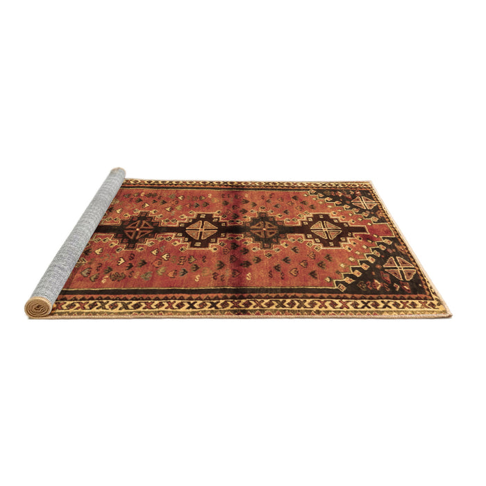 Sideview of Machine Washable Persian Brown Traditional Rug, wshtr1908brn