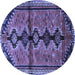 Round Persian Blue Traditional Rug, tr1908blu