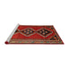 Sideview of Machine Washable Traditional Brown Rug, wshtr1909