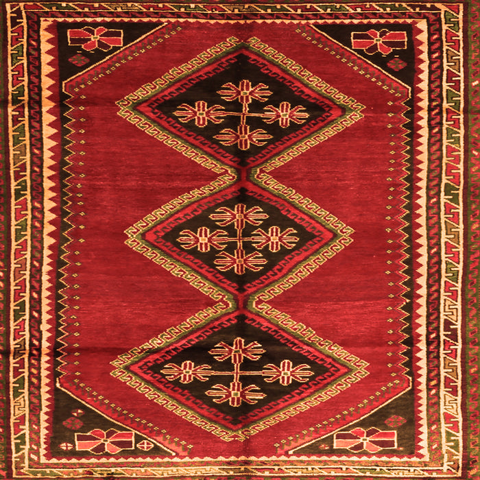 Round Machine Washable Persian Orange Traditional Area Rugs, wshtr1909org