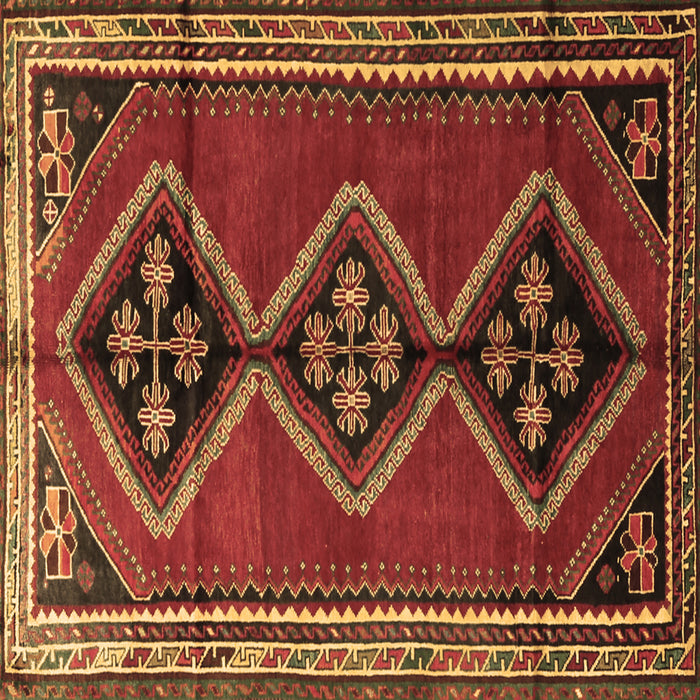 Square Persian Brown Traditional Rug, tr1909brn