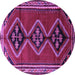 Round Persian Purple Traditional Rug, tr1909pur