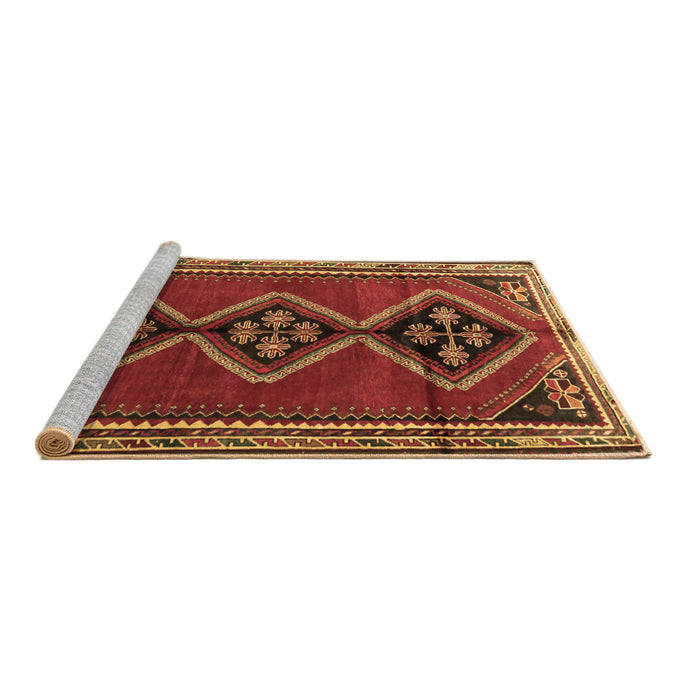 Sideview of Machine Washable Persian Brown Traditional Rug, wshtr1909brn