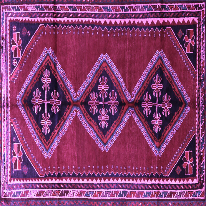 Square Persian Purple Traditional Rug, tr1909pur