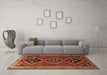 Machine Washable Persian Brown Traditional Rug in a Living Room,, wshtr1909brn