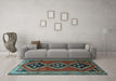 Machine Washable Persian Light Blue Traditional Rug in a Living Room, wshtr1909lblu