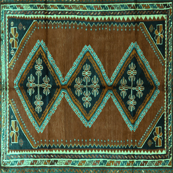 Square Persian Turquoise Traditional Rug, tr1909turq