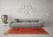 Machine Washable Persian Orange Traditional Area Rugs in a Living Room, wshtr1909org