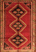 Serging Thickness of Machine Washable Persian Orange Traditional Area Rugs, wshtr1909org