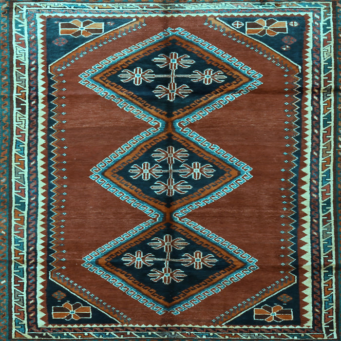 Square Machine Washable Persian Light Blue Traditional Rug, wshtr1909lblu
