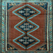 Square Machine Washable Persian Light Blue Traditional Rug, wshtr1909lblu