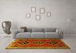 Machine Washable Persian Yellow Traditional Rug in a Living Room, wshtr1909yw