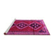 Sideview of Machine Washable Persian Pink Traditional Rug, wshtr1909pnk