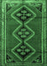 Machine Washable Persian Emerald Green Traditional Area Rugs, wshtr1909emgrn