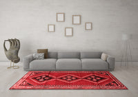 Machine Washable Persian Red Traditional Rug, wshtr1909red