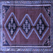 Square Machine Washable Persian Blue Traditional Rug, wshtr1909blu