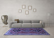 Machine Washable Persian Blue Traditional Rug in a Living Room, wshtr1909blu