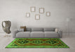 Machine Washable Persian Green Traditional Area Rugs in a Living Room,, wshtr1909grn