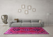 Machine Washable Persian Pink Traditional Rug in a Living Room, wshtr1909pnk